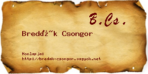 Bredák Csongor névjegykártya